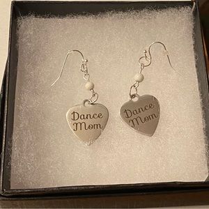 New Dance Mom Matte White Agate crystal earrings